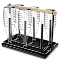 Miniatyrbilde 1 av 4: Flaskeholder til Sodastream, Stativ for 6 Flasker, Dryppstativ, Flasker, Metallisk Avrenningsstativ, Flasker, Koppbærer med Dryppbrett for Flasker og Kopper (svart)