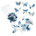 Pikkukuva 1 / 3: 50 kpl Häät Koriste Syötävä Perhoset Cupcakes Syötävä Cupcake Poimi Perhoset Cupcake Toppers Vohvelipaperi Perhoset Syötävä Blue 6.5x5.4cm