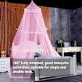 Miniatyrbillede 4 af 5: 1 Sæt Kuppel Seng Himlen Foldbar Glødende i Mørket Polyester Stjerner Prinsesse Himlen Soveværelse Dekoration Husholdningsartikler Qinghai Pink M