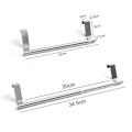 Miniatyrbillede 5 af 5: Håndklædeholder til dør, justerbar længde, badeværelseshåndklædeholder til skabsdør, ingen boring nødvendig, rustfri, fugtbestandig rustfrit stål Stainless Steel