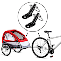 Miniatyrbillede 3 af 4: 2 Sæt Cykeltrailerkobling Stålforbindelse Cykeltrailertræk Adapter Trailertrækmontering Kobling Med Snefnug Multiværktøj 18 I 1BY