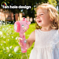 Miniatyrbild 4 av 5: Elektrisk Giraff-Bubbelblåsare med Ljus 10 Hål Cartoon Djur Barn Handhållen Automatisk Bubbelblåsare Maskin Leksak Pojkar Flickor Födelsedagspresent Pink