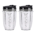 Miniatyrbillede 1 af 5: 2 stk. 18oz udskiftningsbægre til Ninja Blender med låg til Ninja Auto Iq Bl480 Bl642 Bl450 Bl682 Bl480