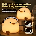 Miniatyrbild 3 av 5: Söt bönanka LED nattlampa, uppladdningsbar tecknad silikon sovrumslampa, touchsensor timing sänglampa för barn gåva  [dB}