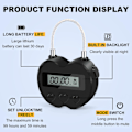 Miniatyrbild 5 av 5: Smart Time Lock LCD-display, Multifunktionell Resesäkerhetstimer, Vattentät USB Laddningsbar Temporär Timer-hänglås