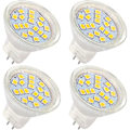 Miniatyrbild 1 av 5: Mr11 Gu4 12v Led 4w Varmvit 3000k, motsvarande 35w halogenlampor, 120 graders strålvinkel, 4-pack
