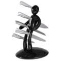 Miniatyrbillede 1 af 4: Sæt med knivblokke i rustfrit stål til køkkenet - 5 dele - Unik menneskekropsform - UniqueBY Black without Knife
