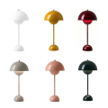 Miniatyrbillede 2 af 5: Nordisk Genopladelig Blomster Bordlampe Natbord Lampe Svampe Soveværelse Bord Dekoration Natbord Lampe Natlys [hk] Light Grey