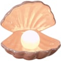 Miniatyrbillede 1 af 5: Shell Pearl Natlampe, Pink Bærbar Led Muslingelampe Shell Med Perle Bordpynt Til Soveværelse Stue Fødselsdagsgave