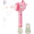 Miniatyrbillede 1 af 5: Dyrebobleblæserstav med løsning Giraf Boblemaskine Maker med lys 10 hul lys op automatisk boblemaskine Pink