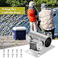 Miniatyrbillede 3 af 5: Parasol Balkon Beslag Rustfrit Stål Fiskekasse Justerbar Paraply Stativ Fiskekasse Paraply - XC Silver