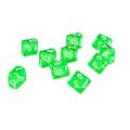 Miniatyrbillede 1 af 5: 10 stk Gennemsigtige Polyhedriske D10 Multifarvede Terninger Spil Party Pub Forbrugsvarer Gave Green 10pcs