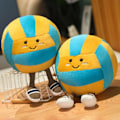 Miniatyrbillede 5 af 5: Sinknap Tegnefilm Volleyball Plyslegetøj 2-Benet Sportsbold Plushie Fyldt Bold Dukke Pude Hjem Kontor Soveværelse Dekoration Football