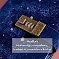 Miniatyrbillede 3 af 5: Låsbar Dagbog - Hemmelig Genopfyldbar Dagbog, Låsbar Dagbog Med Kordfløjlsovertræk Til Voksne, Kvinder, Personlig Låsbar Dagbogsnotesbog Blå