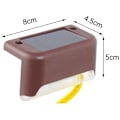 Miniatyrbillede 4 af 5: 4-pak Solcelled Dæklys LED Soltrappe Lys Vandafvisende Hække Lys Udendørs Trapper Trin Hæk Brown Warm light