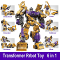 Miniatyrbillede 2 af 5: Transformationsrobot Legetøj 6 i 1 Ingeniørkøretøjsmodel Uddannelsesmæssig Samling Deformation Actionfigur Billegetøj til Børn (FMY) JJ631F