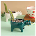 Miniatyrbild 5 av 5: Blomkrukor Söta Katt Succulent Planter Växtbehållare Vit + Grön 2 st