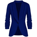 Miniatyrbilde 2 av 5: Blazer med revers i jersey, lang erme, passform for kvinner, kort blazer M