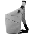 Miniatyrbilde 1 av 5: Sling Bag, Lett og holdbar crossbody skuldertaske brysttasker dagrygsæk, En rem Anti-tyveri Sling Bag til kvinder mænd DB grey right shoulder