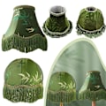 Miniatyrbillede 4 af 5: Grøn lampeskærm bordlampe skygge retro europæisk med kvast elegant robust A