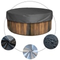 Miniatyrbillede 1 af 5: Rundt Hot Tub Dæk UV-Resistent Hot Tub Dækker Udendørs Spa Hot Tub Dækker-XinHan Grey
