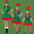 Miniatyrbild 5 av 5: Jul Familjematchande Kläder Pojke Flicka Elf Julkläder Set Vuxen Grön Röd Fest Toppar Byxor Hatt Bälte Outfit Cosplay Kostym[HK] Adult Size 160 ER43B0