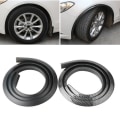 Miniatyrbillede 4 af 4: Universal Bilhjul Fender Flare 59 tommer Beskyttende Dekorativ Fleksibel Sort Carbon Fiber Pattern 1.5m
