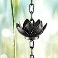 Pikkukuva 3 / 5: Sadeketju, Lotus-sadevesiketju ränneille ulkona, sadevesiketjun kupit rännien alasvirtausten korvaamiseen Black