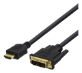 HDMI till DVI-kabel, 1m, Full HD, svart