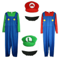 Miniatyrbillede 1 af 4: Super Mario og Luigi Kostume til Voksne - Halloween Kostume til VVS-Brødre Red Mario S