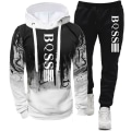 Miniatyrbild 2 av 4: Herrar Hoodies för Män Kläder Splash Ink Sweatshirt Kostym Man Tracksuit Byxor Set Nytt i Hoodies & Sweatshirts Sport Kostymer Set GRAY XL