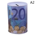 Miniatyrbild 4 av 5: Euro Dollar Spargris Sparbössa Cylindrisk Säkerhetslåda För Mynt Insättningslådor 20 Euro Appearance 15x22