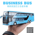 Miniatyrbild 5 av 5: 1:32 Högkvalitativ Legering Dubbeldäckare Buss Ljud Ljus Metall Diecast Drag tillbaka Simulation Lyx Sightseeing Bussfordon Barnleksaker [DmS] Gold