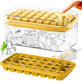 Miniatyrbild 1 av 5: SDIGV Isbitbricka med lock och behållare, 2-pack för frys, 64 st isbitsform (grön) Yellow