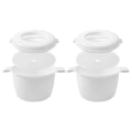 Miniatyrbilde 2 av 2: 2 stk Gjenbrukbar Mikrobølgeovn Ris Cooker Praktisk Multifunksjonell Mikrobølgeovn Ris Cooker Matboks White