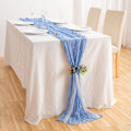 Miniatyrbilde 1 av 5: 4m Gaze-løper til bryllup, bordløper i cheesecloth, Rustikk styling Red