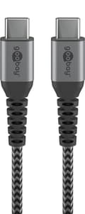 USB-C™ till USB-C™ textilkabel med metallkontakter 0,5 m