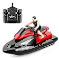 Miniatyrbild 1 av 5: RC Jetski RC Motorbåt Hög Hastighet Fjärrstyrd Båt För Poolen Sjöar 2.4ghz Leksak För Barn 1st [DmS] Red