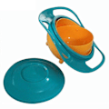 Miniatyrbillede 3 af 5: Sæt af 3: Magic Bowl 360 Graders Rotation Spildsikker Gyro Skål med Låg til Småbørn Børn Børn Rød+blå+grøn