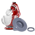 Miniatyrbillede 2 af 3: Hældehoved Låg Forseglingsdæksel Til Kitchenaid K5gb 5-Quart Røremaskine Glas Skål Holder