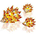 Miniatyrbild 1 av 5: Set med 4 blåsta glasfigurer Vackra igelkottfigurer Handgjorda färgglada glaskonst Djur Samlarobjekt Present Heminredning Hedgehog