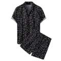Miniatyrbillede 2 af 3: Mænd Hawaii Boho Sommer Outfit Kortærmet Skjorte Shorts Sæt Ferie StrandBY Black S