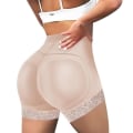 Miniatyrbilde 1 av 2: Kvinner Body Shaper Polstret Rumpe Lifter Truser Butt Hip Enhancer Fake Bum Shapwear Shorts Push Up Shorts Beige XXL