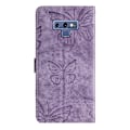 Miniatyrbilde 2 av 5: Kompatibel med Samsung Galaxy Note 9 Embossed Butterfly Case med lommebok og kickstand deksel [DM] Purple