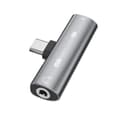 USB-C till 3,5 mm hörlurs- och laddningsadapter Grå