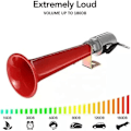 Miniatyrbillede 4 af 4: Universal Tyrkisk Fløjtehorn, 12v 24v Luft Horn til Lastbiler 180db Rød Horn Formål 12v/24v Caravan Tryk Biler Suvs Motorcykler Tyrkisk Fløjtehorn
