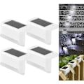 Miniatyrbillede 1 af 4: 4-pak Solcelled Dæklys LED Soltrappe Lys Vandafvisende Hække Lys Udendørs Trapper Trin Hæk White White light