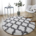 Miniatyrbild 1 av 4: Runda Mattor Mjuka Bekväma Fluffiga Shaggy Hög Högen Matta För Vardagsrum Sovrum Round Floor Mat-7 Diameter 40cm