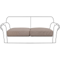 Miniatyrbild 1 av 4: Högstretch sätesdynöverdrag soffa kudde möbelskydd med elastisk botten för 1/2/3-sits, taupeBY 3 seater