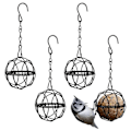 Miniatyrbillede 1 af 5: 4 stk. Fedtkugleholdere Hængende Fuglefoder Metal Fedtkugleholder med 4 S-formede kroge til udendørs have